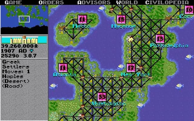 Sid Meier's Civilization (DOS) — in-game screenshot 1