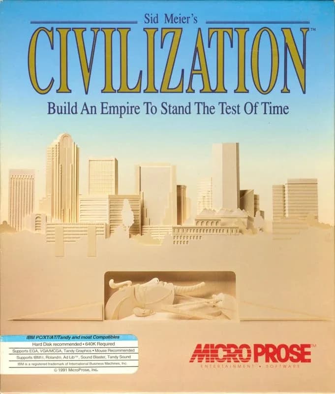 Sid Meier's Civilization (DOS) box cover art