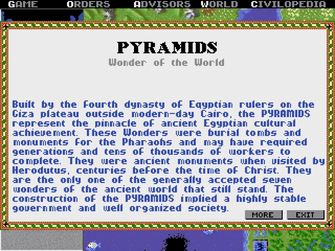 Civilopedia entry for the Pyramids